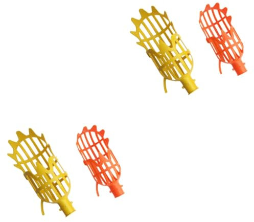 Mipcase 4pièces Outils De Ramassage De Fruits Plastique Tête De Cueilleur Orange Jaune pour Verger Et Jardin