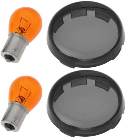 Kit Coprilenti Indicatori Fumé 2Pz Lampadine Ambra Compatibile con Harley-Davidson 00-22/Harley-Sportster XL883 1200 X48