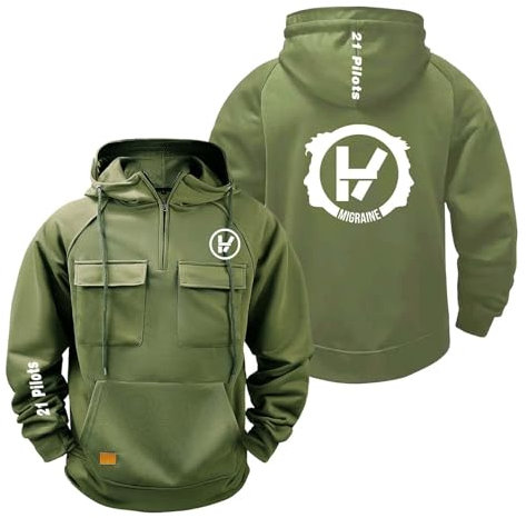 NXTBHDCW Herren-Kapuzenpullover Für 21 P.i.Lot.s Kapuzenjacke Pullover Schlichter Kapuzenpullover Halber Reißverschluss Sweatshirts Langärmelig Fitnessstudio-LVs||M