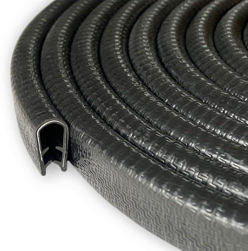 Perfil Goma Protector Bordes Rango de Sujeción 5-6 mm Protección de Bordes Protectores Puertas Coche para Automóviles Procesamiento de Chapa Construcción de Barcos Artesanías 10M(10, 6mm)