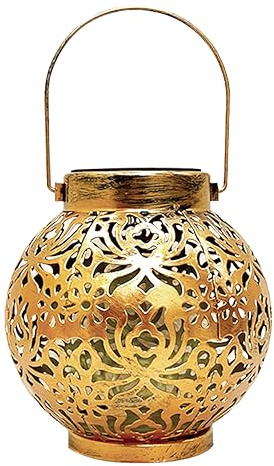 Solar Lanterns Outdoor Garden, Metal Solar Powered Waterproof LED Lights - Decorative Light Garden Ornaments for Patio Yard, Gifts for Women Mum Grandma