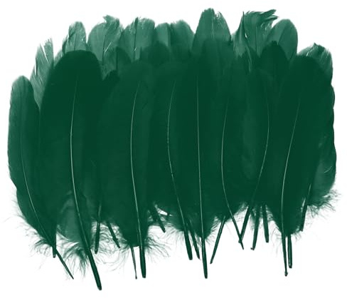 PATIKIL 4-6 Natural Goose Feathers Bulk for Crafts 300pcs Blackish Green