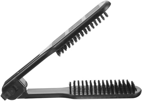 Mikikit Brosse Lissante Ergonomique pour Cheveux Peigne Lisseur Antistatique Outil Coiffure Professionnel et Personnel Adapté Cheveux Crépus et Bouclés Noir