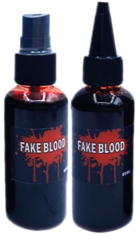 Sangre artificial para maquillaje, maquillaje realista de cosplay de 60 ml, lavable con sangre artificial, accesorio de Halloween agradable para representaciones teatrales y fiestas de terror