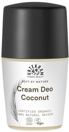 Urtekram Crema Deo Coconut – 50 ml – Deodorante Naturale con Olio di Cocco Bio e Acido Ialuronico, Cosmetico Naturale Certificato, Vegan e Delicato sulla Pelle Sensibile