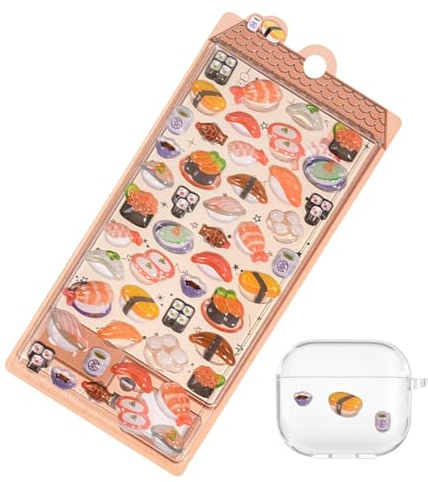 3D-klistermärken – klistermärken i japansk stil, självhäftande mobiltelefondekorationer, söta laptop-pysseldekorationer, planerare klistermärkesark sortiment, scrapbooking-konsttillbehör | för