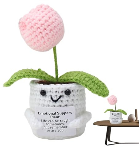 Liten stämningshöjande plysch, liten stämningshöjande plysch Dekorativ Söt | Handgjord stickad docka Soft Stress Relief Spänningsavlastning för , arbetsplats, vardagsrum, skrivbord,