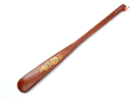 La Gran Zapatería Calzador largo de madera maciza 55 cm | Calzador anatómico resistente para ponerse los zapatos sin agacharse | Elegante y duradero