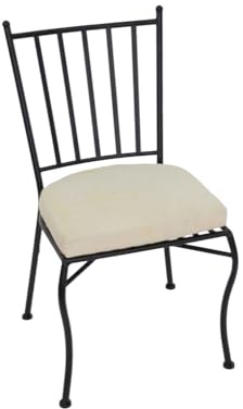 VERDELOOK | Sedia Modica in Metallo Verniciato con Cuscino in Cotone Lavabile 54x50 H88 cm, Sedia da Giardino e Casa Resistente e Confortevole, Struttura Solida Portata 120 kg