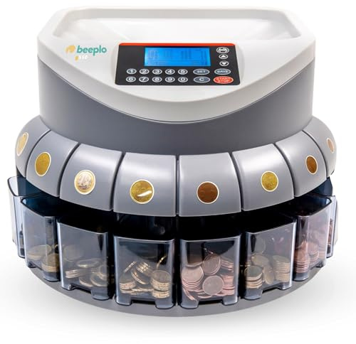 beeplo g-550 | Compteur de pièces en euros | Jusqu'à 800 pièces par cycle | Indique la valeur totale et par pièce | Précision Totale | Garantie 4 ans
