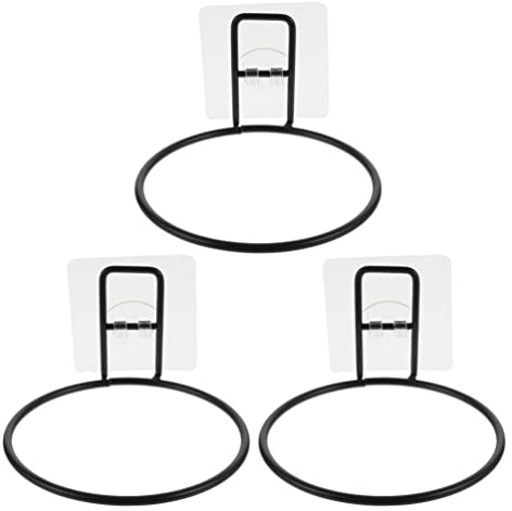 VILLCASE Pet Hanging Food Basin Rack 3-Pack Self-Adhesive Wall Brackets 4.92X4.92X2.75In Elevated Feeder for Cats and Small Dogs No Spill Dog Bowl Holder