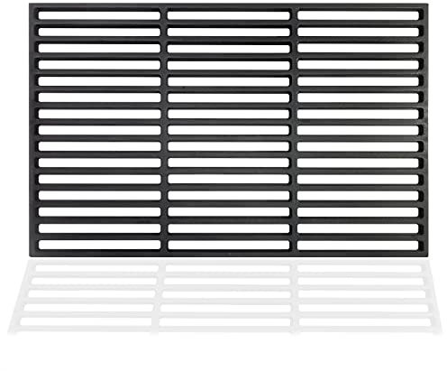 SUBTLETY Juego de parrillas universales de 60 x 40 cm, esmaltadas, de hierro fundido, con rejilla de diseño rectangular, rejilla de 10 mm de grosor, para barbacoa de gas, parrilla de madera, cesta de