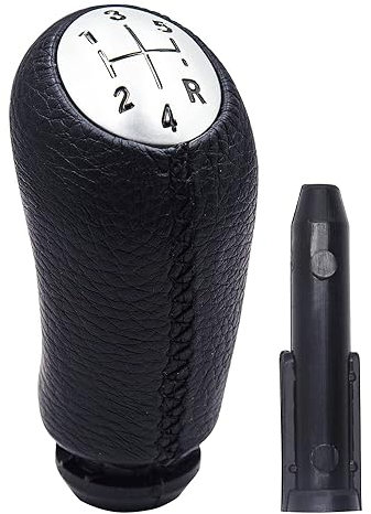 OBEST Pomello del Cambio Auto Compatibile Renault Clio 2 3 2005-09, Clio 4 2012-19, Megane 2, Laguna 2 2003-09, Kangoo, Scenic 2, Dacia, Pelle Morbida Manuale Leva per Auto con Adattatore