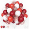 Luftballons Rote Weiße, 60 Stück 12 Zoll Matt Bordeaux Weiße Latex Hélium Konfetti Ballon für Mädchen Frauen Karneval Geburtstag Brautdusche Hochzeit Jahrestag Verlobung Abschlussfeier Party Deko