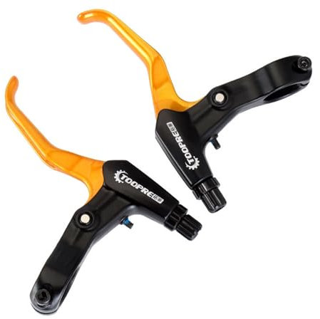 WEEVDRIE 1 Paar Bremshebel,Fahrrad Bremshebel,Bremsgriffe Fahrrad,Lenkerbremsen,Aluminiumlegierung Fahrradbremse Handbremse Hebel,für 22mm Lenker Mountainbike,BMX, MTB, Rennrad, Klapprad (Gold)