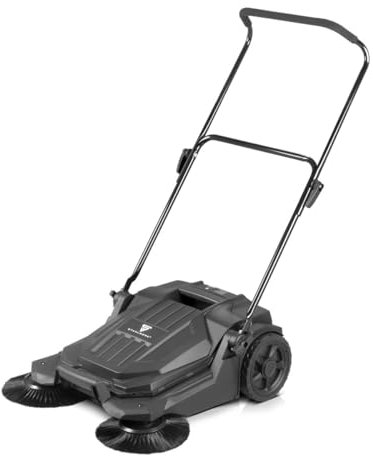 STAHLWERK Kehrmaschine SL-20 ST mit 650 mm Kehrbreite und 20 l Fassungsvermögen manuelle Bodenkehrmaschine | Handkehrmaschine mit 2 Bürsten