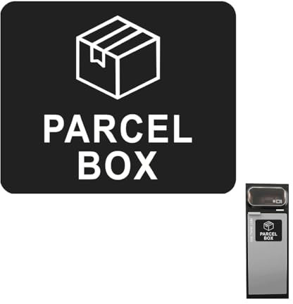 Parcel Box Sign Adhesive 11cm x 9cm Parcel Box Sign Deliveries Waterproof Self Adhesive Acrylic for House Office Mail Box, Accurate Put delivery, No Longer Lose The Parcel (Black)