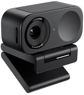 LOVENSE Webcam 2 4K para PC. Cámara de transmisión con Sensor de 1/2'', Enfoque AI, cancelación de Ruido, Control de Gestos, Control móvil, Enmarcado automático y Control de privacidad (Webcam 2)