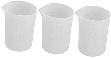 Cabilock Taza Medidora De Silicona Con Escala 250 Ml Taza Medidora De Cristal Reutilizable Para Laboratorio Cocina