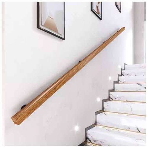 zklaseot Treppenhandläufe Aus Holz - Handläufe Für Treppen Im Innen- Und Außenbereich, Mit Montagesatz Für Haus, Garten, Flur, Dachboden, Terrassenbelag, Kindergartengeländer(300x5x6 cm)