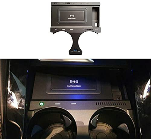 MKVAXR 15W Strömladdare, for, X3 G01 X4 G02 2018 2019 Bil Trådlös Laddningsbräda Tändare Adapter telefon 12 Qi Snabbladdningsplatta Universal trådlös laddningsplatta(For BMW X4 G02)