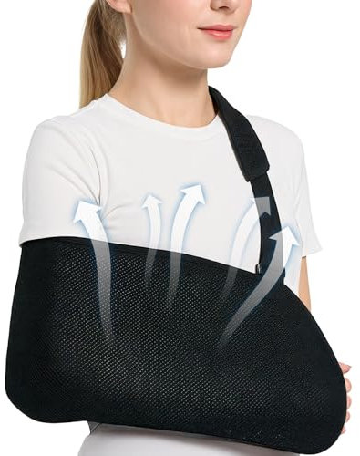 DmDoyy Armschlinge Schulter, Ruhigstellung Von Arm, Einstellbar Armschlaufe Mit Atmungsaktivem Mesh Für Damen Und Herren, Für Gebrochenes Handgelenk, Ellbogen,ausgerenkte Schulter