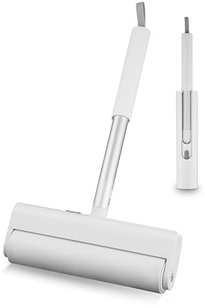 Swan Elevate Extra-Wide Lint Roller, 55 Extra Sticky Adhesive Strips for Pet Hair, Clothes & Upholstery, Dust-Proof Holder & Built-in Hanging Loop, White SWFC2002WHTN