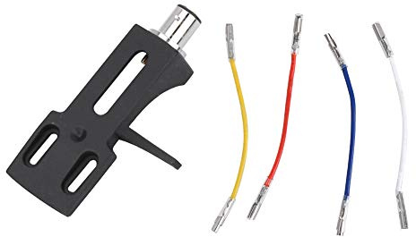 Soporte Universal para Reproductor de música, Accesorios de fonógrafo, Soporte de Montaje de Metal Negro con 4 Cables, Carcasa de Repuesto para Tocadiscos DJ y fonograp Vintage