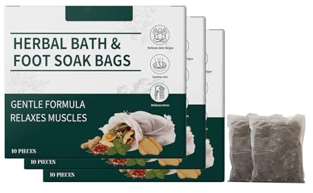 Foot Bath Bag,10 Pieces Relaxing Foots Soak Pack,Herbal Detox Cleansing Foots Soaks, Stress Relief Daily Relieve Fatigue Dispel Cold Remove Dampness Relaxation (3PCS)