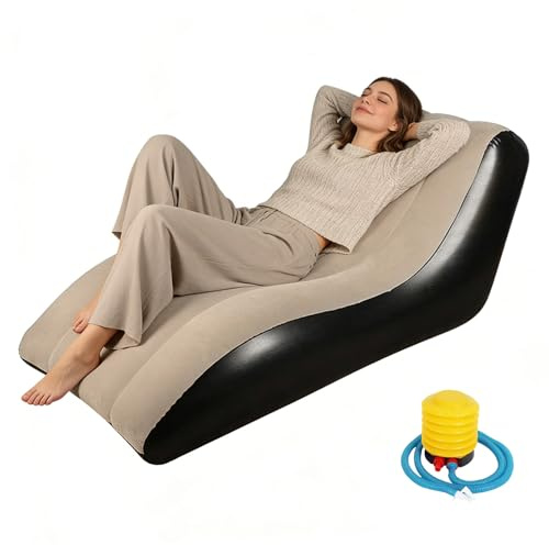 Yuragim Divano gonfiabile, 155 x 86 x 67 cm, con pompa ad aria, portatile, da campeggio, impermeabile, per esterni, spiaggia, parco