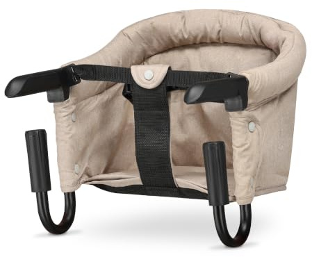 Deryan Siège de table, chaise haute, chaise de table pliable, chaise de salle à manger, siège rehausseur avec pinces antidérapantes et sac de transport, siège bébé pliable avec ceinture de sécurité à