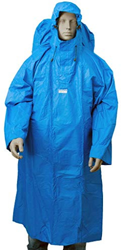 LOWLAND OUTDOOR Zainetto poncho, colore: blu, Poncho impermeabile a zaino., Blu, XL