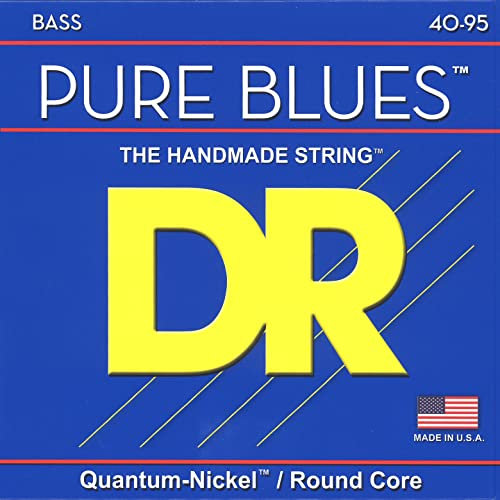 DR Strings Pure Blues PBVW-40 – E-Bass Saiten, 4-Saiter Set, Quantum Nickel, Rundkern, Extra Light 40-95