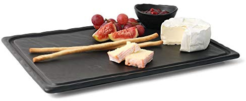 Holst Porcelana SDS 006 Porcelana – Plato de Pizarra Diseño 33 x 24 cm, de plástico, Negro, 33 x 24 x 1,5 cm