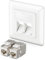 deleyCON 1x Keystone Dose Netzwerkdose Datendose Unterputz + 2x CAT 6a Keystone Jack Modul RJ45 Buchse - CAT Netzwerk Verlegekabel vollgeschirmt Weiß