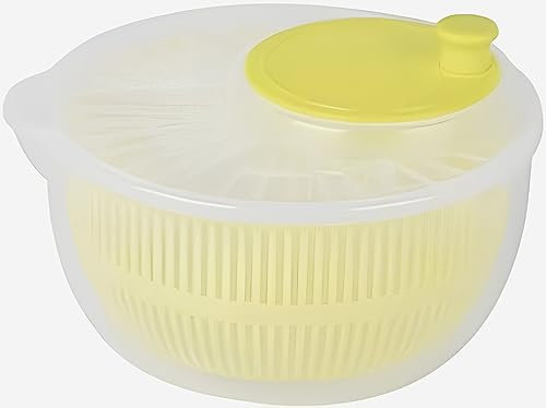 Unibos Red Salad Spinner Vegetable Leafy Veg Dryer Drainer Colander Plastic Bowl