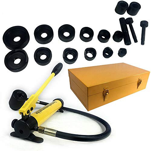 Fetcoi Perforatrice hydraulique pour tôle 10T 22-60 cm Perforatrice de perforation de tôle Acier à outils 6 ces emporte-pièces Hydraulique Cylindre Outils