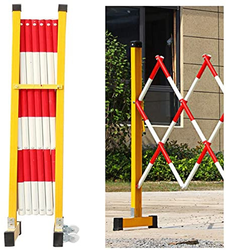 FRP Industriella Isolerade Barrikader-fällbara Säkerhetsräcken, Robusta Stålbarrikadportar Med Hjul, Infällbara Trafikstängsel Med Remskivor, Tunnelbana/busstation/sjukhus/depå (Size : 200 * 120cm)