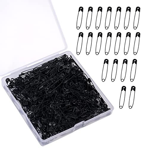 300 Stück Sicherheitsnadeln, 32mm Sicherheitsnadeln Schwarz Metall Sicherheitsnadeln Safety Pins Bulk für Kunst Handwerk Schmuckherstellung Kleidung Nähen