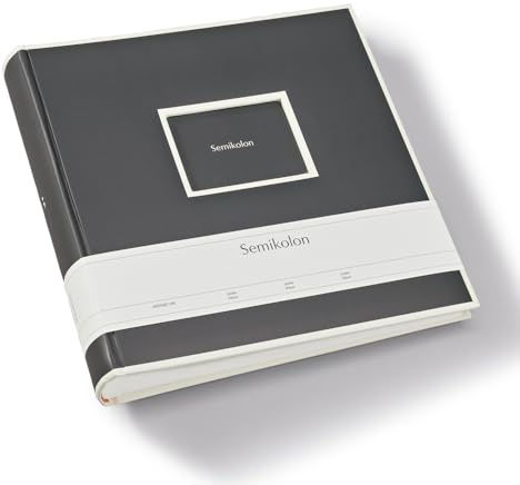 Semikolon 370028 Jumbo Album - 30x30 cm, 100 cream-coloured pages, for 10x15 photos, with glassine paper - lava stone grey