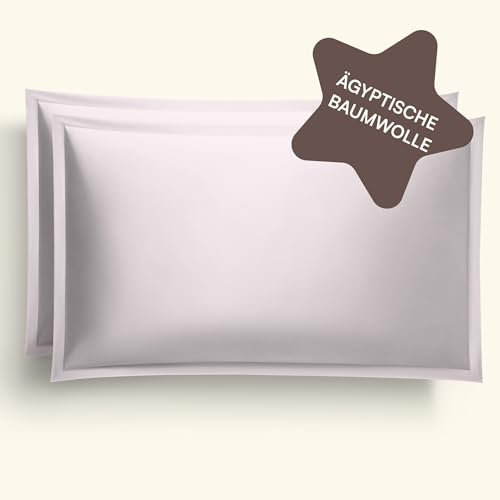 Amqua Mako Satin Kissenbezug (1x) aus ägyptischer Baumwolle 40x60 cm, rosa/Blush