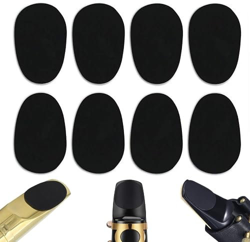 8 Stück Mundstückkissen, Bissgummi Klarinette, 0.8mm Alt-Tenor-Saxophon-Klarinette-Mundstück-Kissen, für Anfänger, Saxophone und Klarinetten (Schwarz)