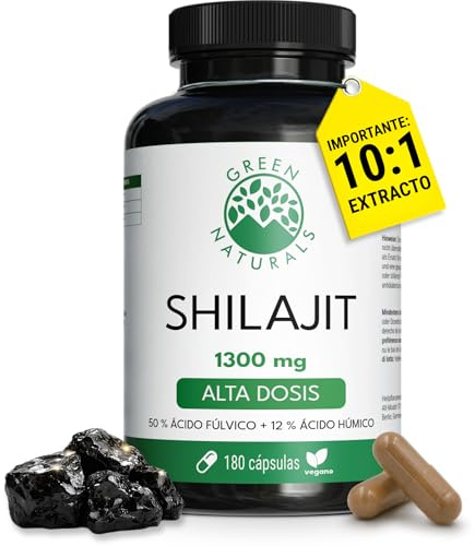 Green Naturals Shilajit Himalaya 10:1 – 1.300 mg al giorno – 180 capsule