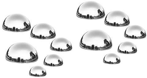 BESPORTBLE 12 STK Garten reflektierende Kugel Gartenkugeln aus Stahl Gartenkugeln aus Edelstahl Spiegel Garten Dekoration Kugel Halbkugel für den Garten nahtlos Edelstahlkugel Hemisphäre Erde