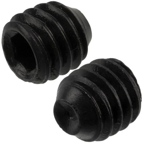AERZETIX - C76063 - Set di 10 Vite di bloccaggio serraggio senza testa M4X4 mm con estremità concava ciotola 6 lati cavi - in acciaio - colore nero