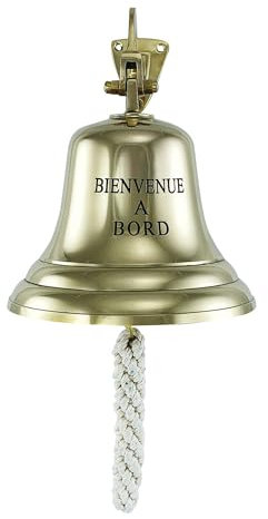 NKlaus Campana 'Beenvenue A Bord', ligera de latón, 15 cm, decoración náutica 16085