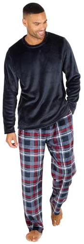 Undercover Mens Polished Fleece Lounge Set 31B1984 Navy/Burgundy XL