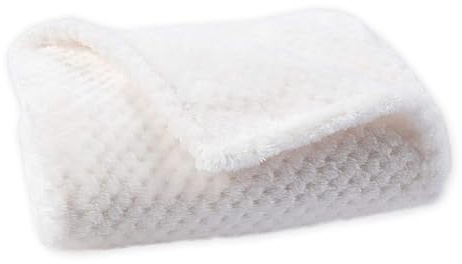 BESTORI Manta para Perros Gatos Mascotas Reversible Suave Cálida Manta Lavable para Dormir Manta para Perros Medianos Grandes para Sofás Cama, Blanco, 40x60cm