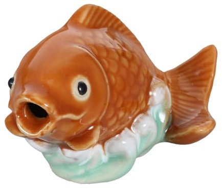 Cabilock Adornos De Cerámica Estatua De Carpa De Cerámica Escultura Forma De Pez Koi Figura Decorativa para Jardín Boquilla para Fuente De Agua Decoración De Estanque Exterior