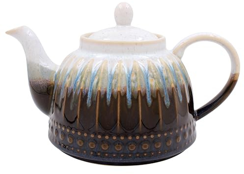 Lesser & Pavey Elements Reactive Glaze Teapot | Ceramic Stoneware Tea Pot with Modern Finish | Stylish Kitchen Tableware | Contemporary Home Accessory for Serving Tea